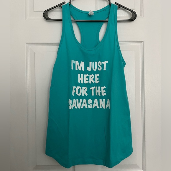 Yoga tank top blue colour size large (runs big) - Picture 1 of 3